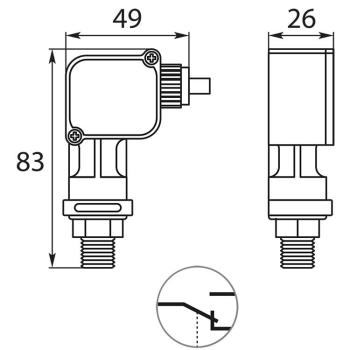 Preview: Druckschalter PR5 1/4AG 15-280 Bar (BL)