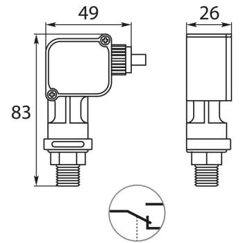 Preview: Druckschalter PR5 1/4AG 25-280 Bar (RT)