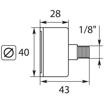 Preview: Manometer 0-12 bar 40 mm 1/8 Hinten PVC