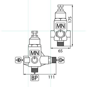 Preview: Unloader K-1 9-41 Lit. 250 bar 3/8"IG:1/2"AG