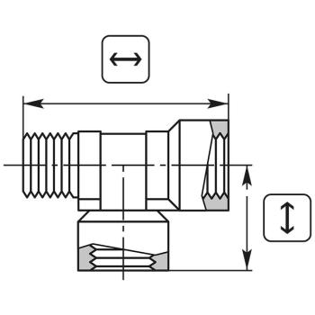 Preview: T-Stück 3/8IG-IG-AG Messing 350 bar