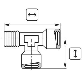 Preview: T-Stück 1/4IG-IG-AG Messing vernickelt