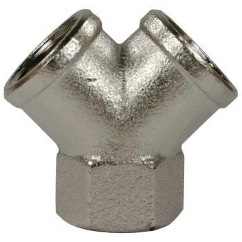 Y-Stück 1/4 IG Messing vernickelt