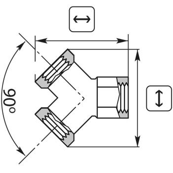 Preview: Y-Stück 1/4 IG Messing vernickelt