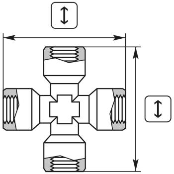 Preview: Kreuzstück 1/4 IG Messing vernickelt