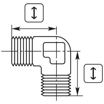 Preview: Winkel 1/4 AG Messing 350 bar