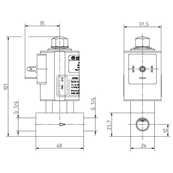 MV-AK-Müller 1/4 24V-50Hz 0-180bar DN1,2 PG9