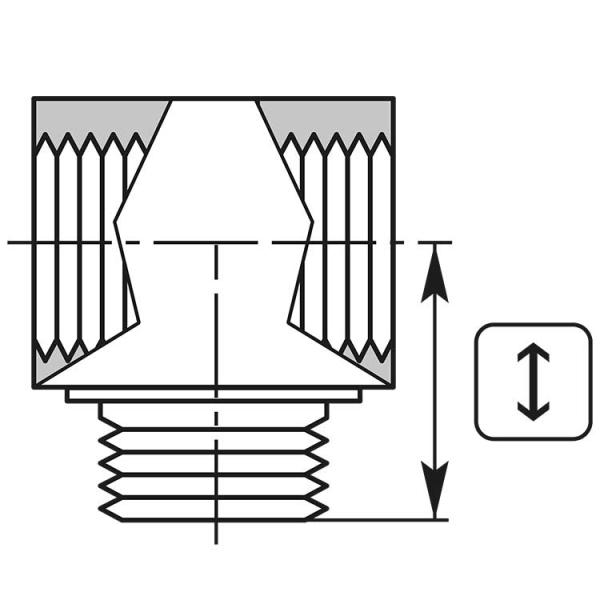 T-Stück 1/8"IG-AG-IG Messing, Block