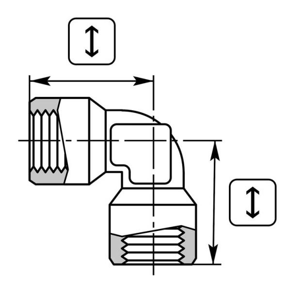 Winkel 3/8"IG : 3/8"IG Messing 350 bar / 150 °C