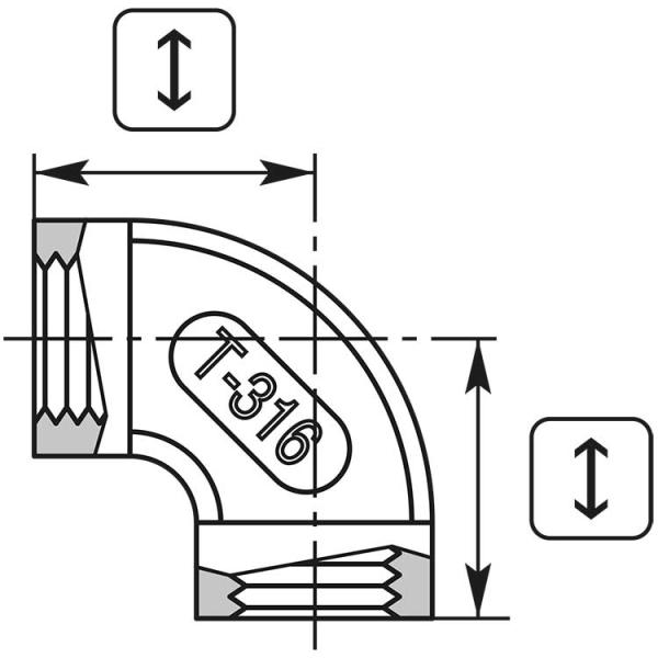 Winkel 3/8"IG Edelstahl